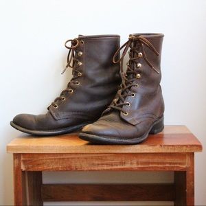 Vintage 1970’s Leather Lace-Up Boots